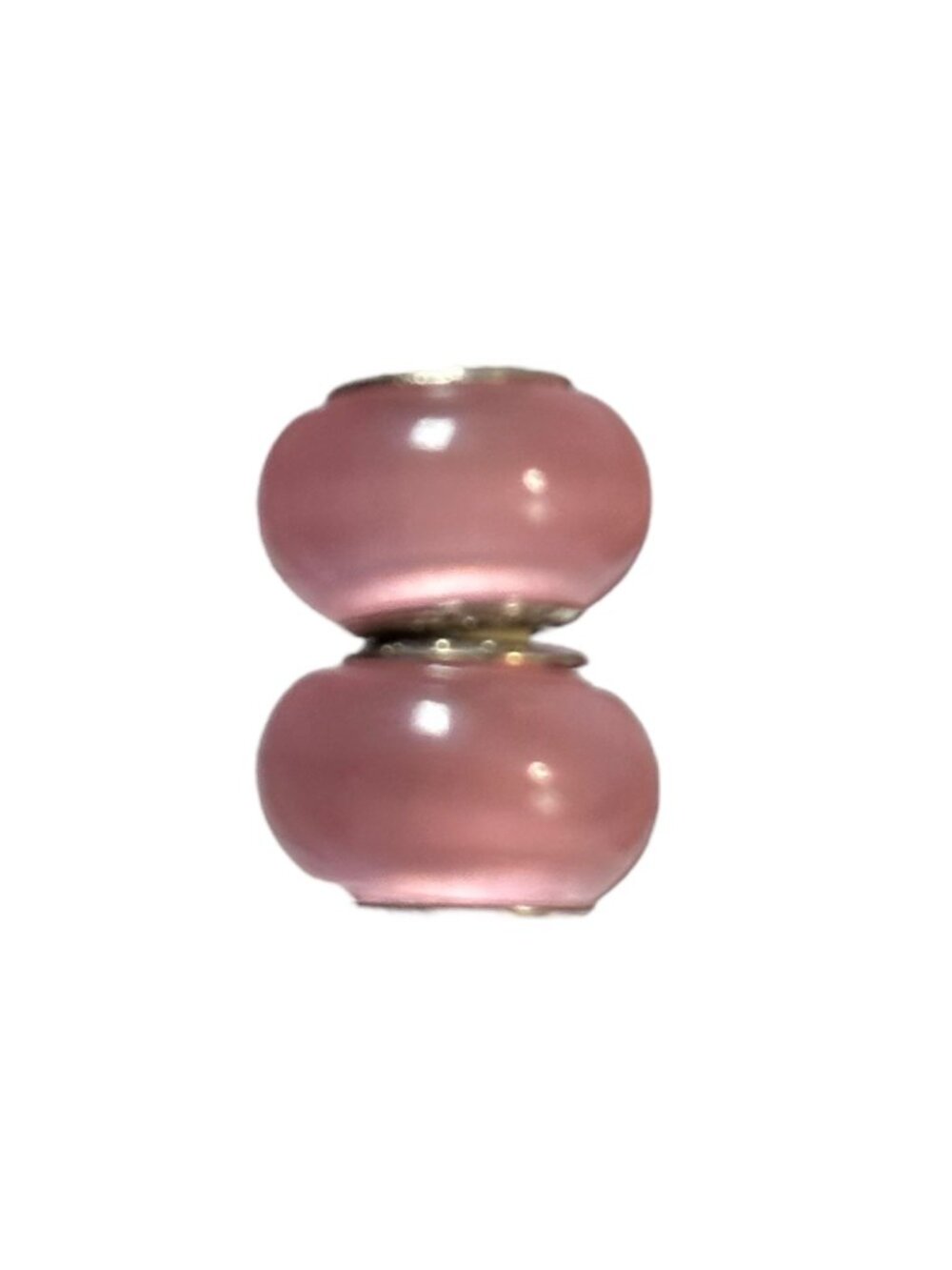 Pink Glass Charms Beads With Sterling Silver Core For European Charm Bracelets